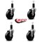 Service Caster 4'' Phenolic Swivel 1-1/4'' Expanding Stem Caster Set Total Lock Brake, 4PK SCC-EXTTL20S414-PHS-114-4 - alternate 4